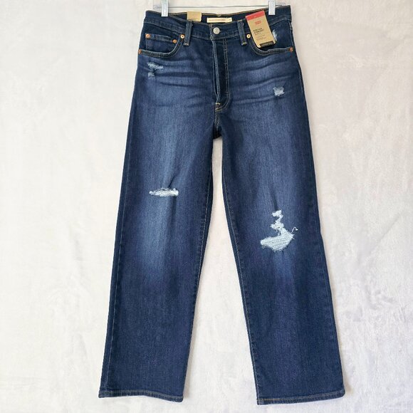 NWT Levi's Ribcage Straight Ankle Jeans Distressed 90s Size 29